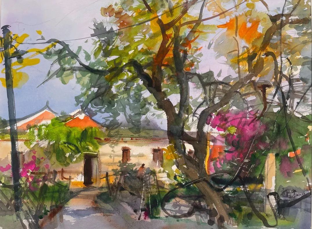 郭宁油画水彩画作品集,诗情画意