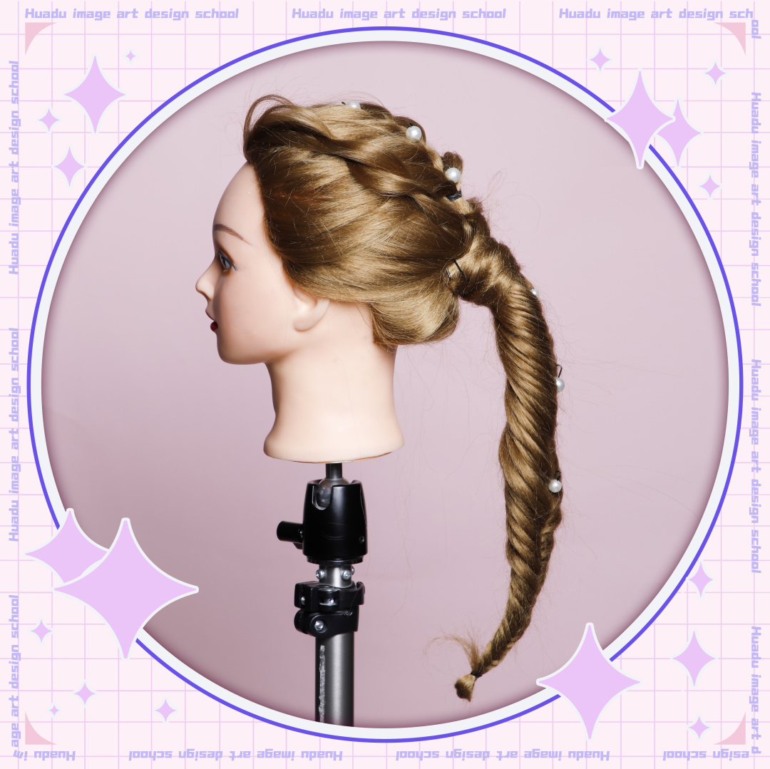 唯美学生编发教程,学化妆学美甲来花都