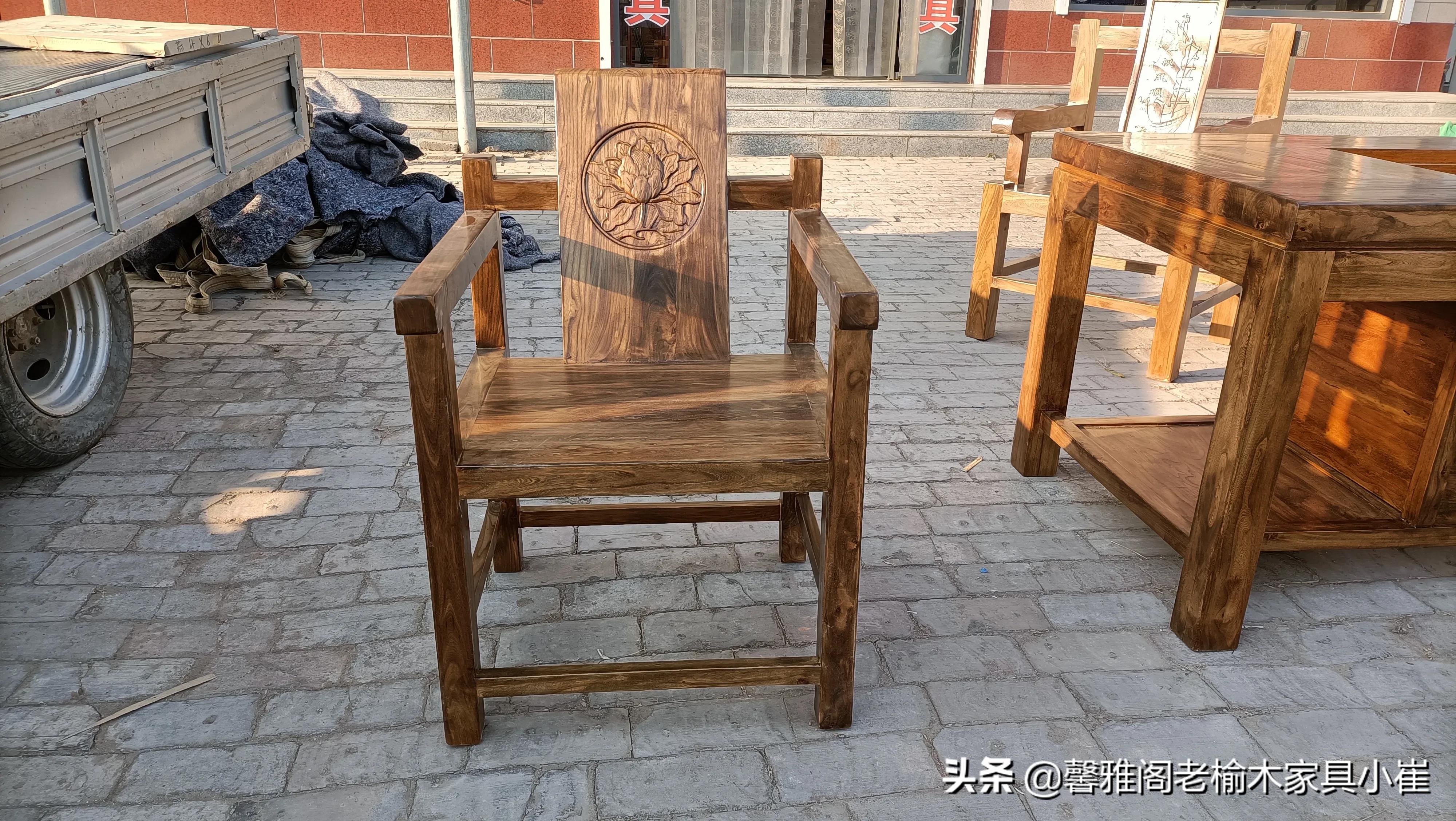 老榆木中式茶道桌价格,老榆木茶桌椅一体