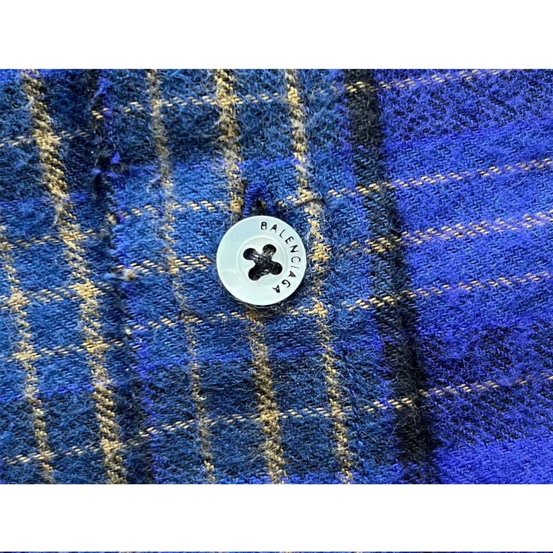 巴黎世家crew印花衬衫,巴黎世家格纹带帽衬衫