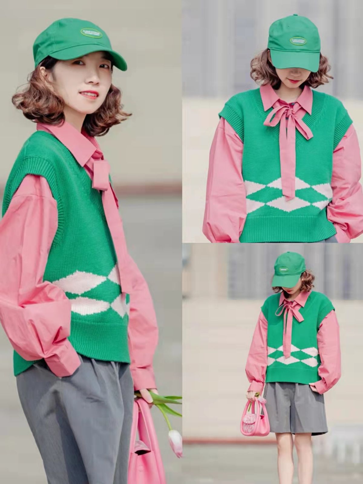 甜系穿搭粉色,粉色系甜酷系穿搭