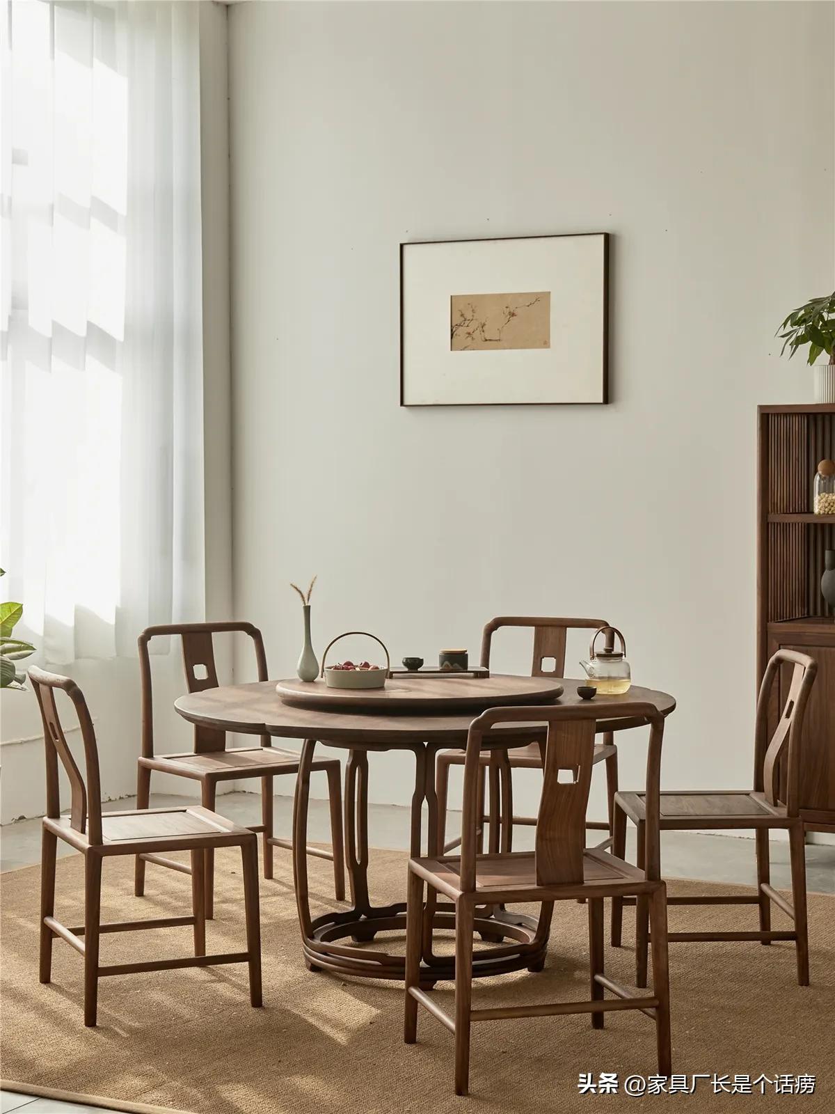 实木大圆餐桌款式带转盘,实木餐桌团团圆圆