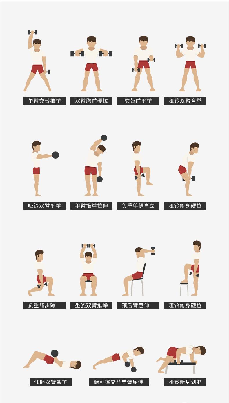 哑铃健身三大项入门标准,家庭实用健身一对哑铃如何练肌肉
