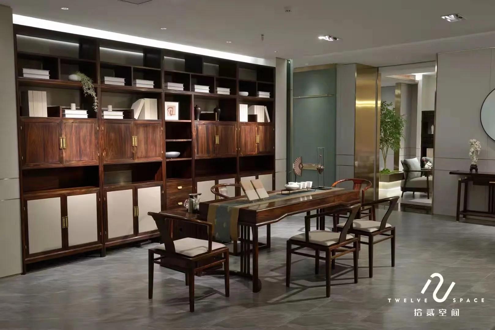 拾贰空间设计,拾贰空间阔叶黄檀红木新中式