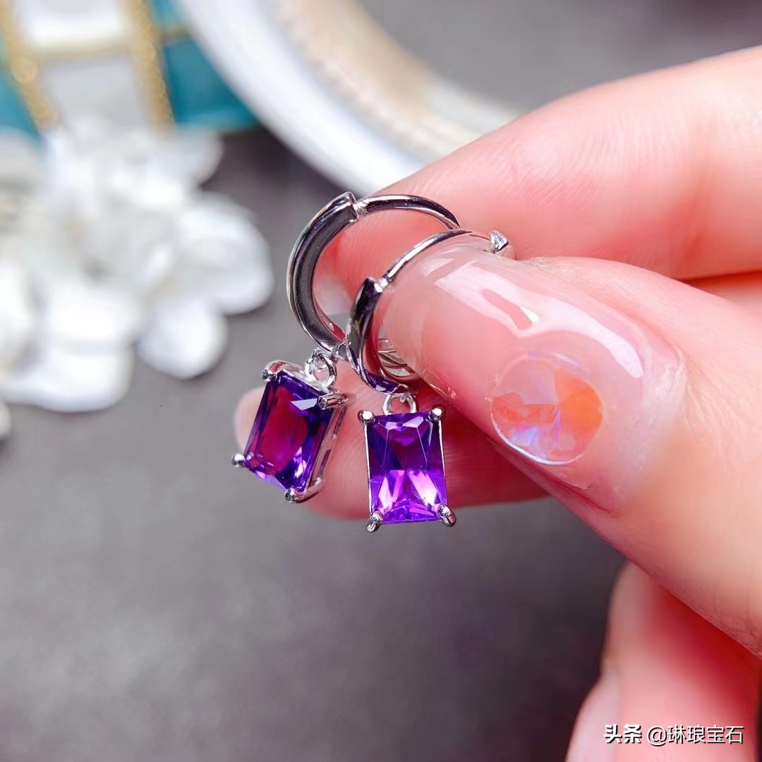 s925银天然红宝石耳扣珠宝,s925银挂耳