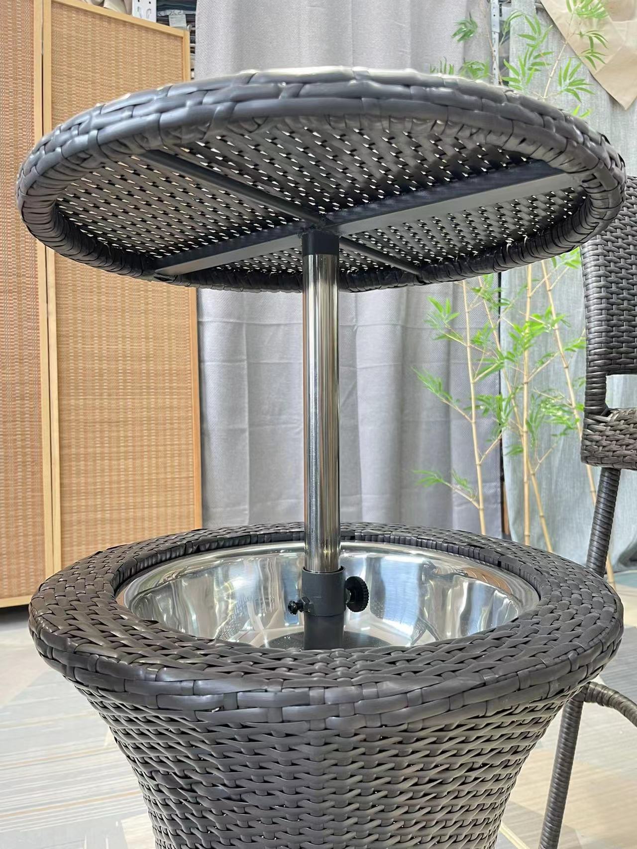 户外藤编桌椅组合五件套,户外藤编吧台桌椅