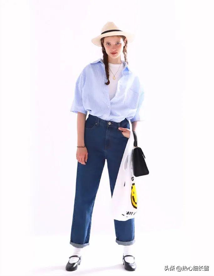 短袖衬衫的基础穿法越简单越时髦,短袖中长款衬衣穿搭技巧