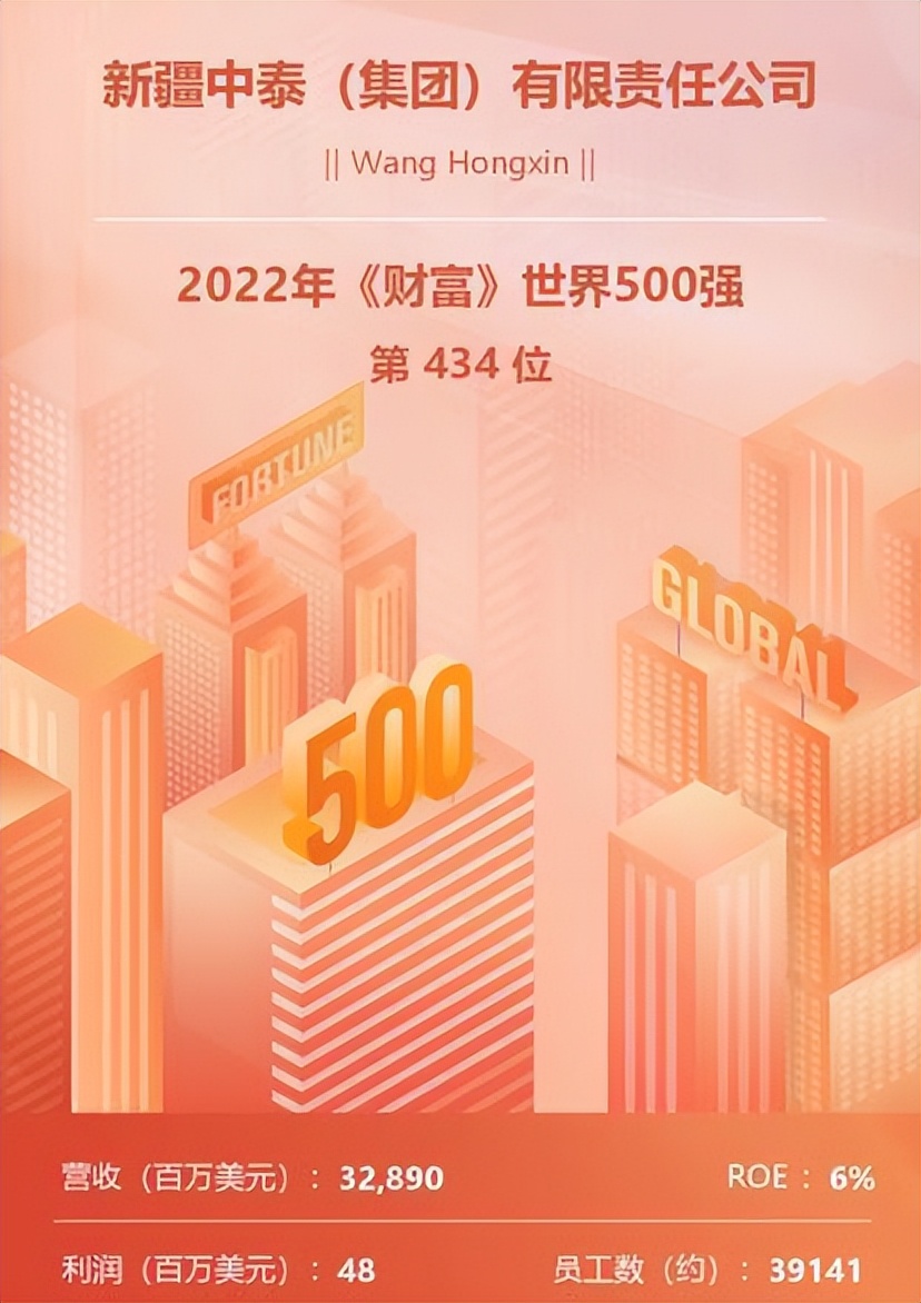 新疆中泰集团世界500强排名第几,新疆中泰进入世界500强了吗
