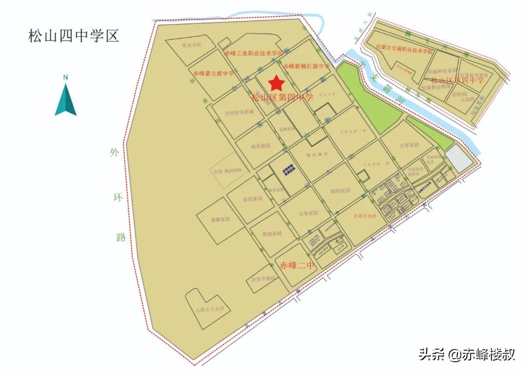 2023年松山区中学学区分布图,松山区学区规划