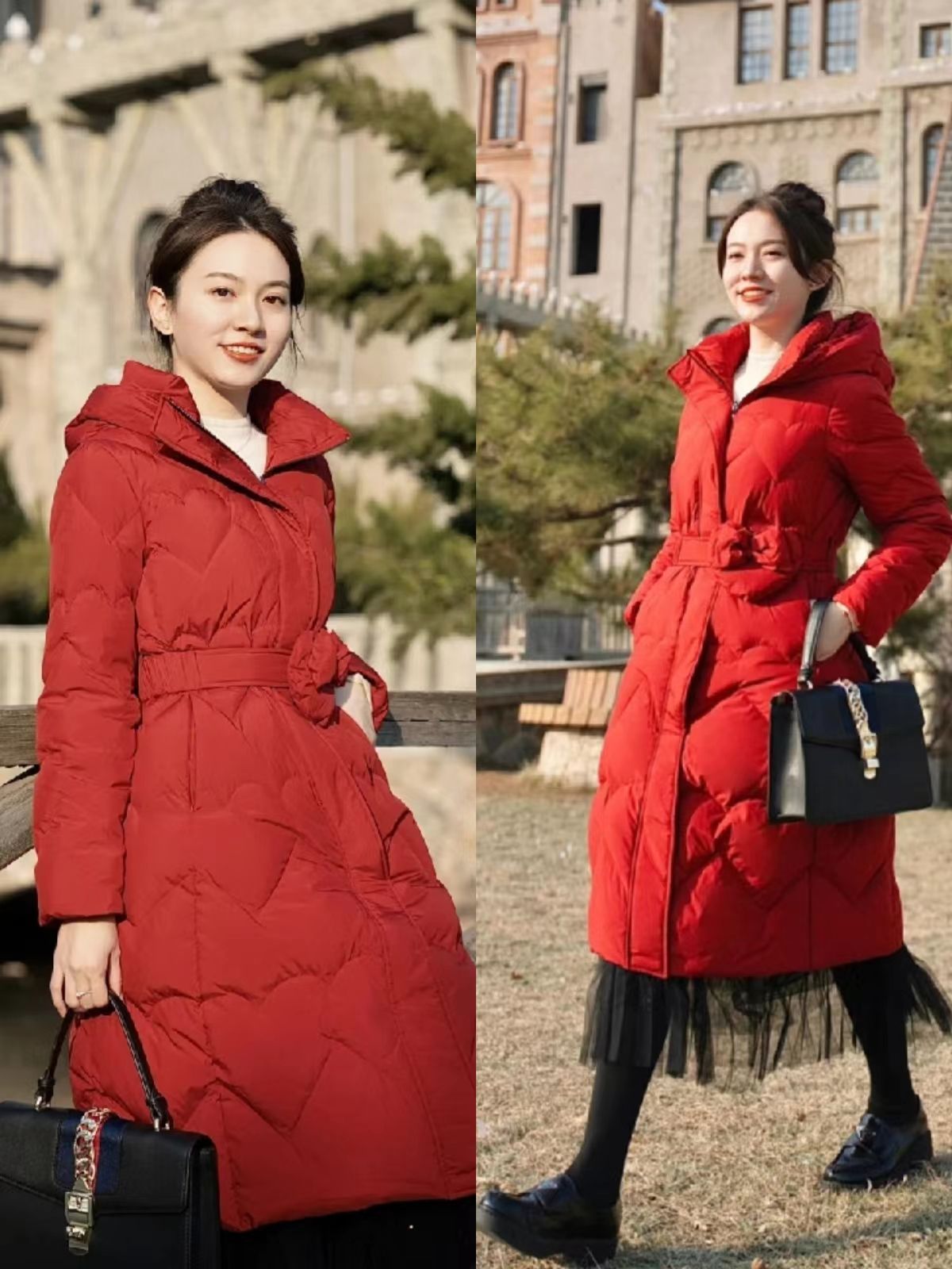 过时的羽绒服大衣怎样穿搭,黑色带帽羽绒服外套怎么搭配好看