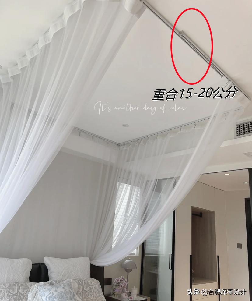 再次翻红的老式蚊帐，跟丑不沾边，顶部借轨道装到顶，颜值翻了倍