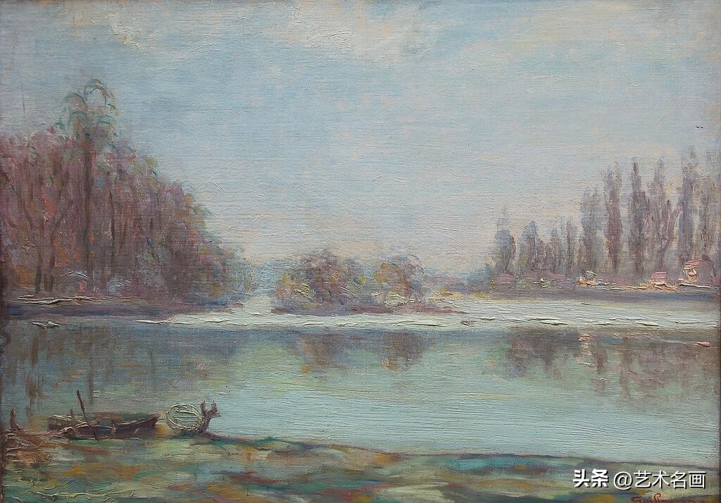 美国印象派大师春天的风景画,色彩丰富的印象派