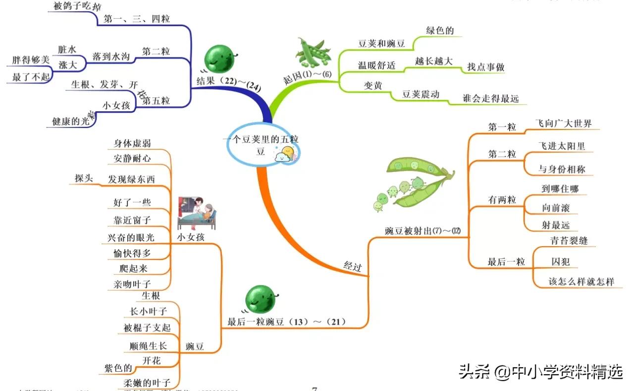 怎么画思维导图语文四年级上册,四年级思维导图语文简单漂亮上册