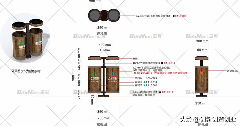 垃圾桶改造设计,分类垃圾桶设计效果图