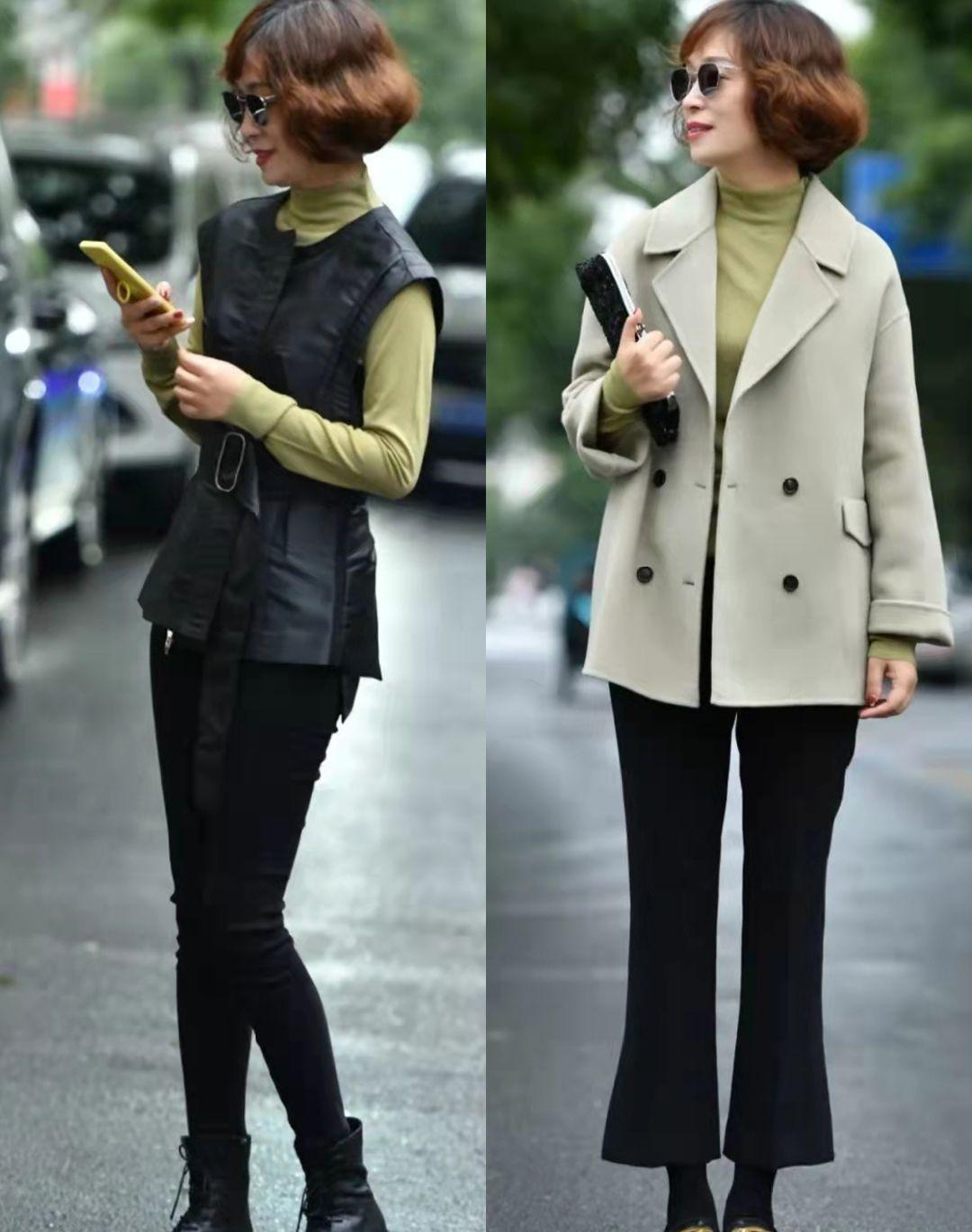 中年女人叠加穿搭冬季,叠冬天外套的技巧