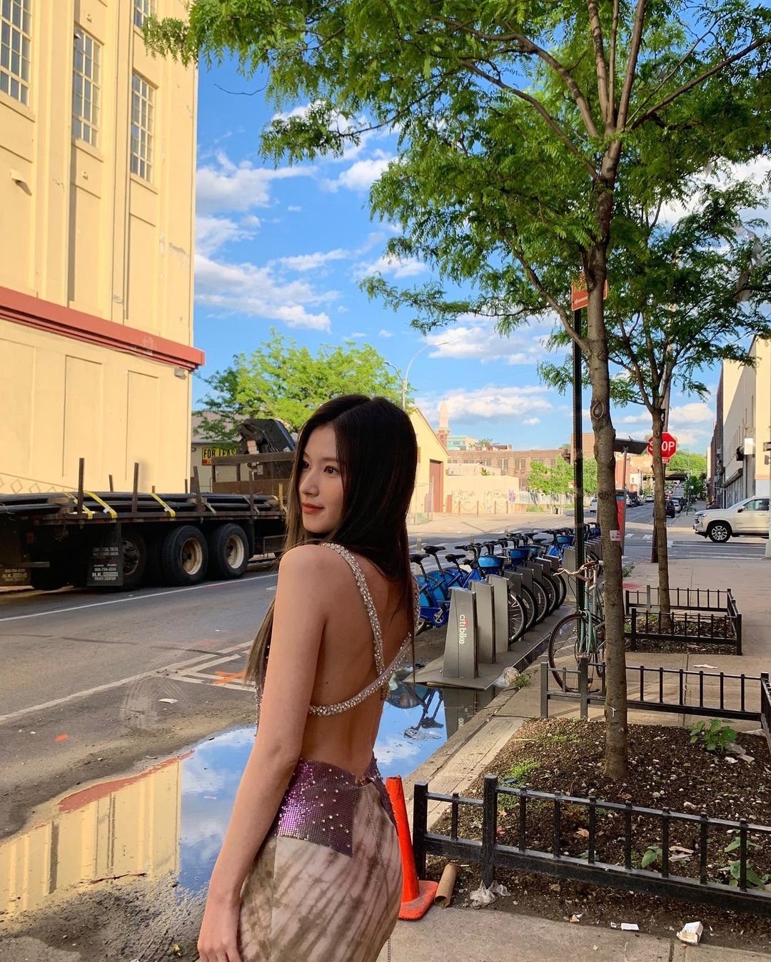 twicesana绿裙子,sanatwice白色连衣裙