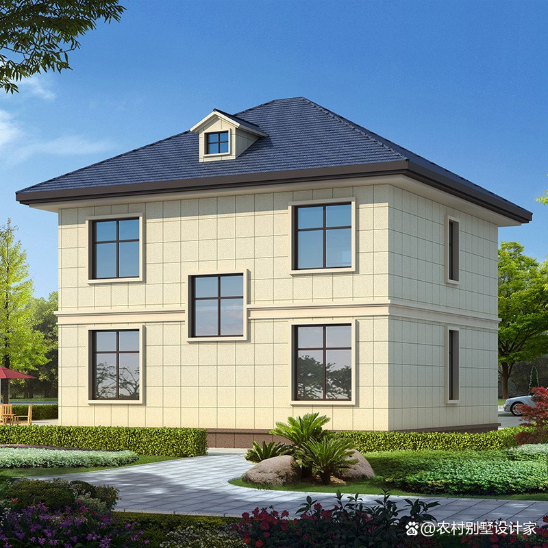 农村自建118平米二层小别墅,农村自建二层小别墅15万元现代风