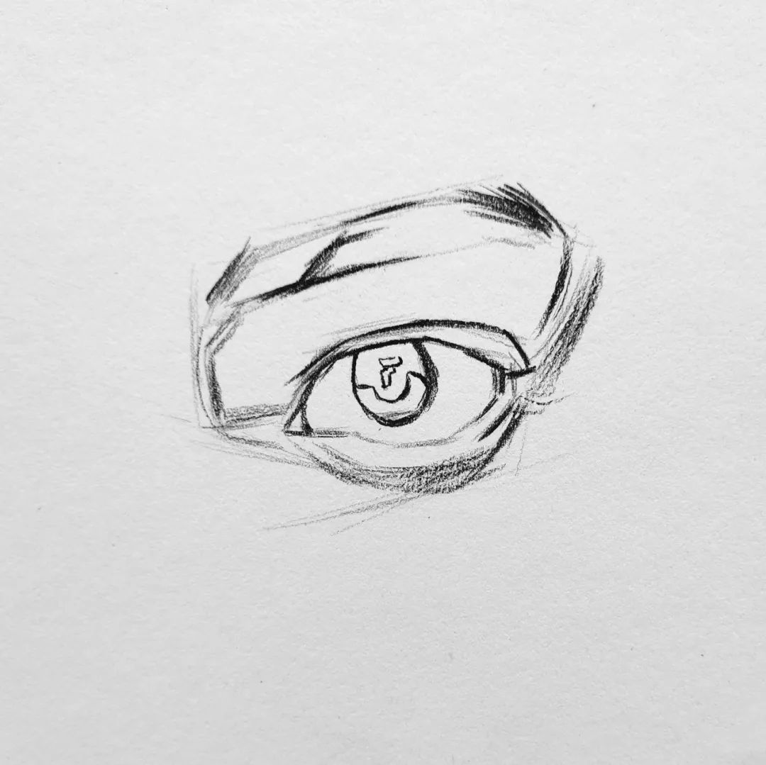 石膏像眼睛素描详细步骤,素描石膏眼睛临摹图片