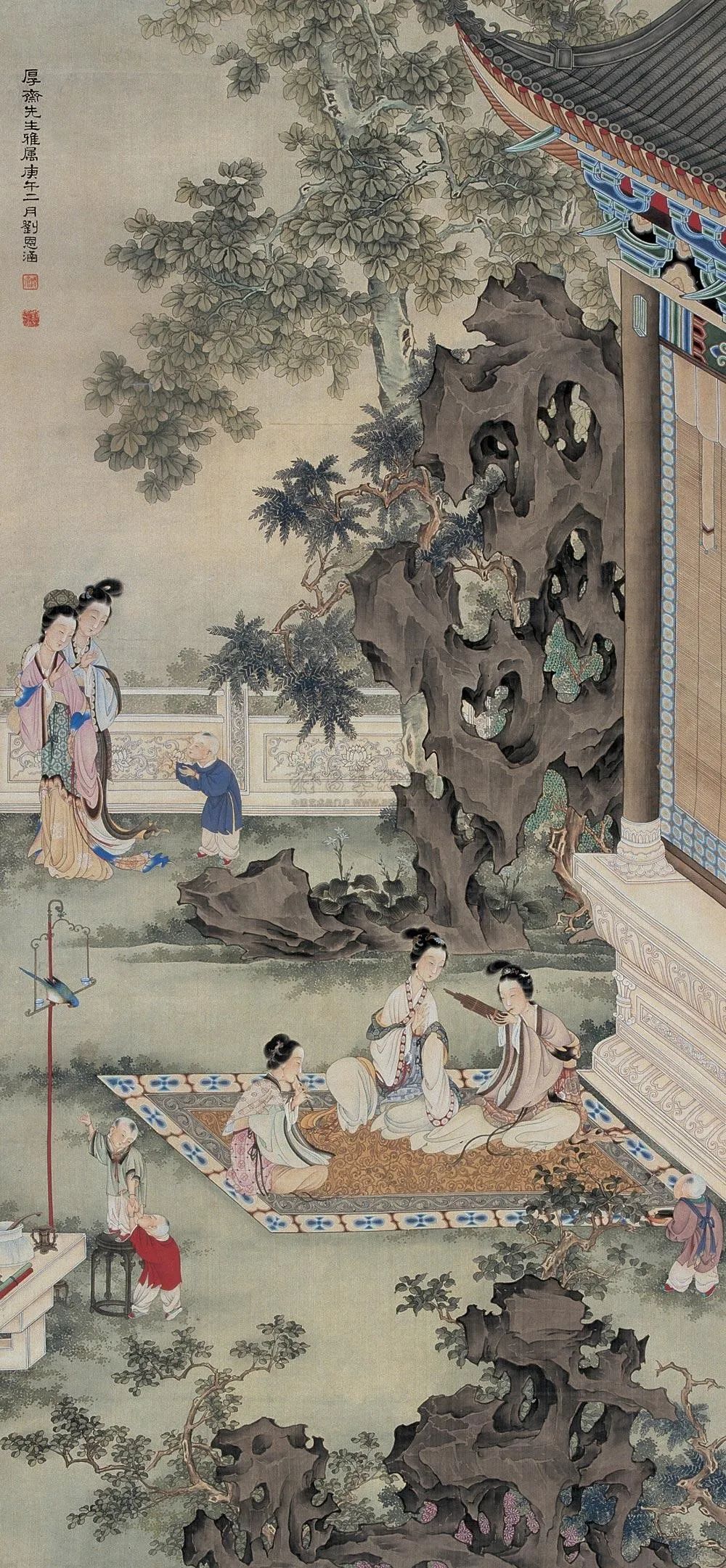 现代著名画家刘凌沧人物作品欣赏,刘凌沧中国工笔人物画技法
