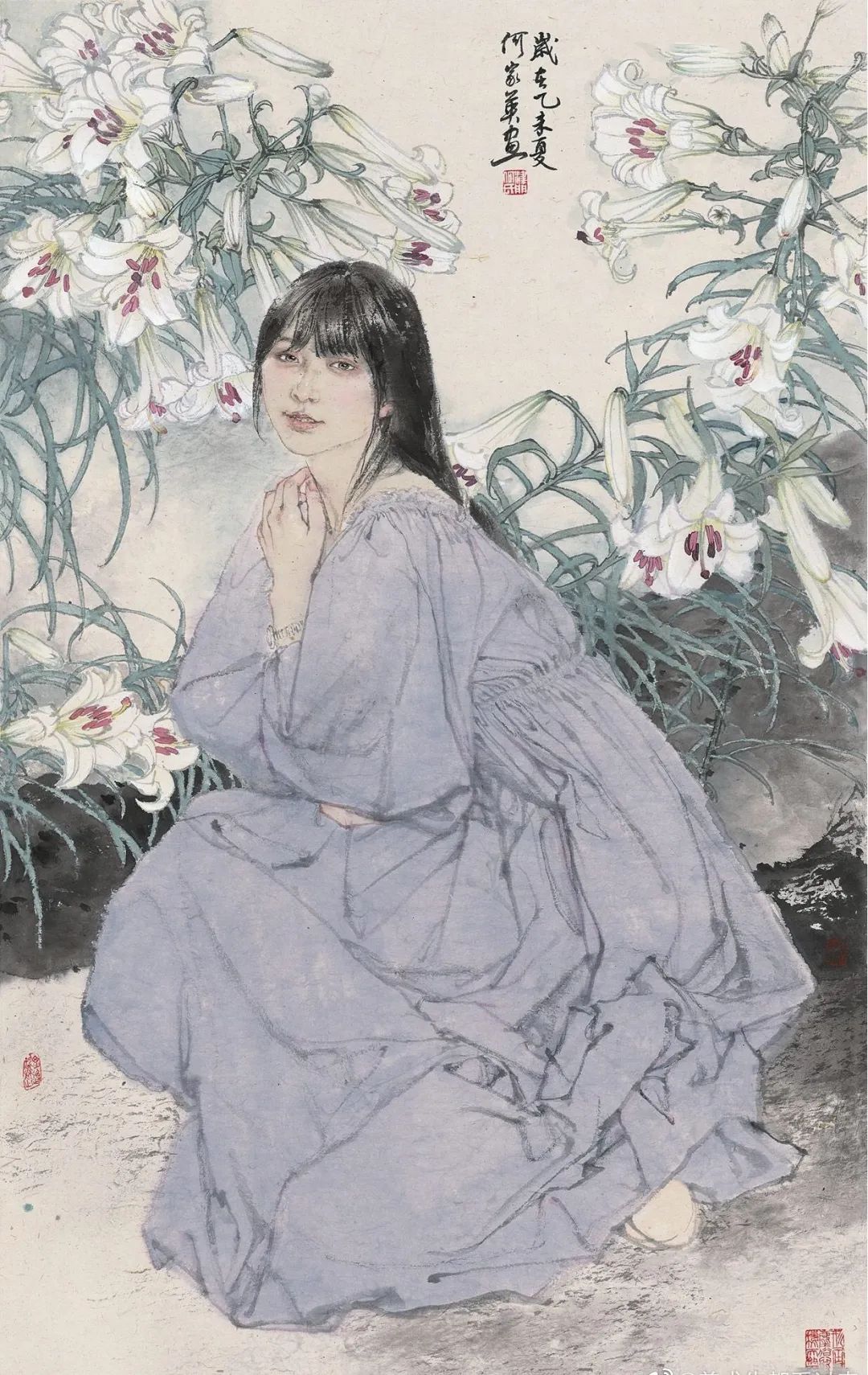 美协主席的国画美人图，笔笔皆是“功力”，一直被模仿从未被超越