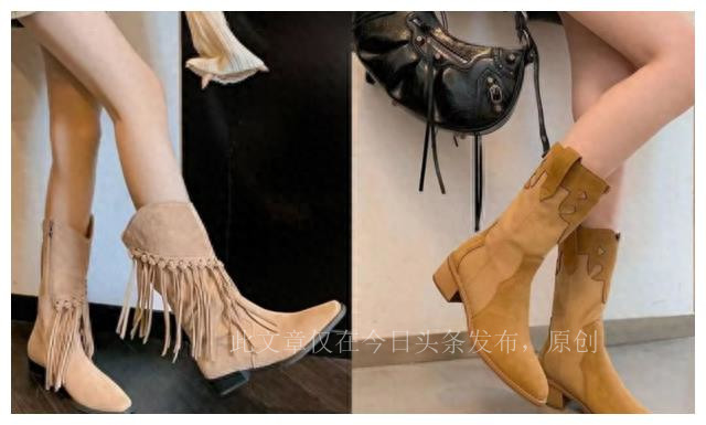 今年流行的美拉德靴子,美拉德低跟裸靴