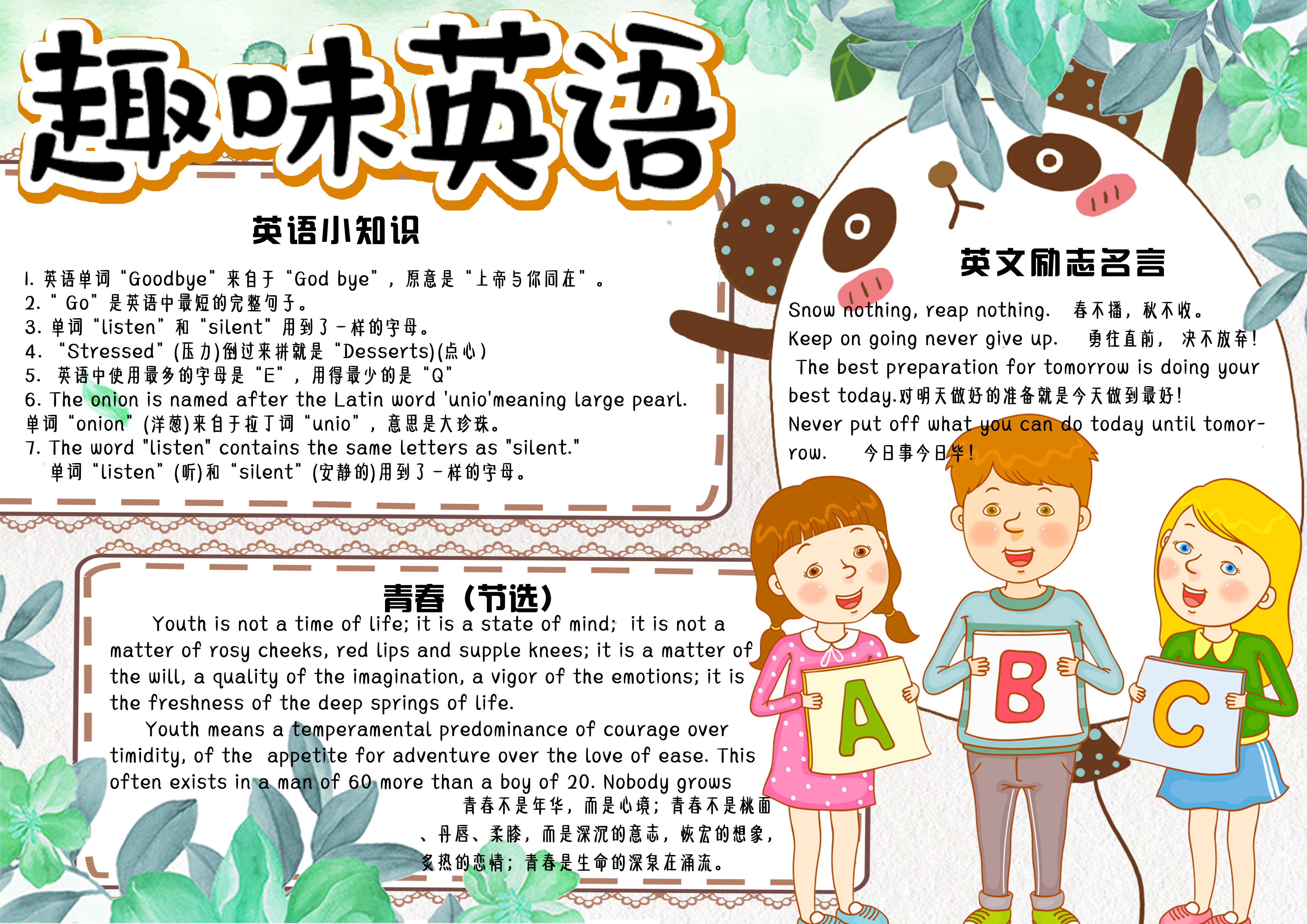 英语小报手抄报一等奖,英语阅读小报手抄报简单漂亮