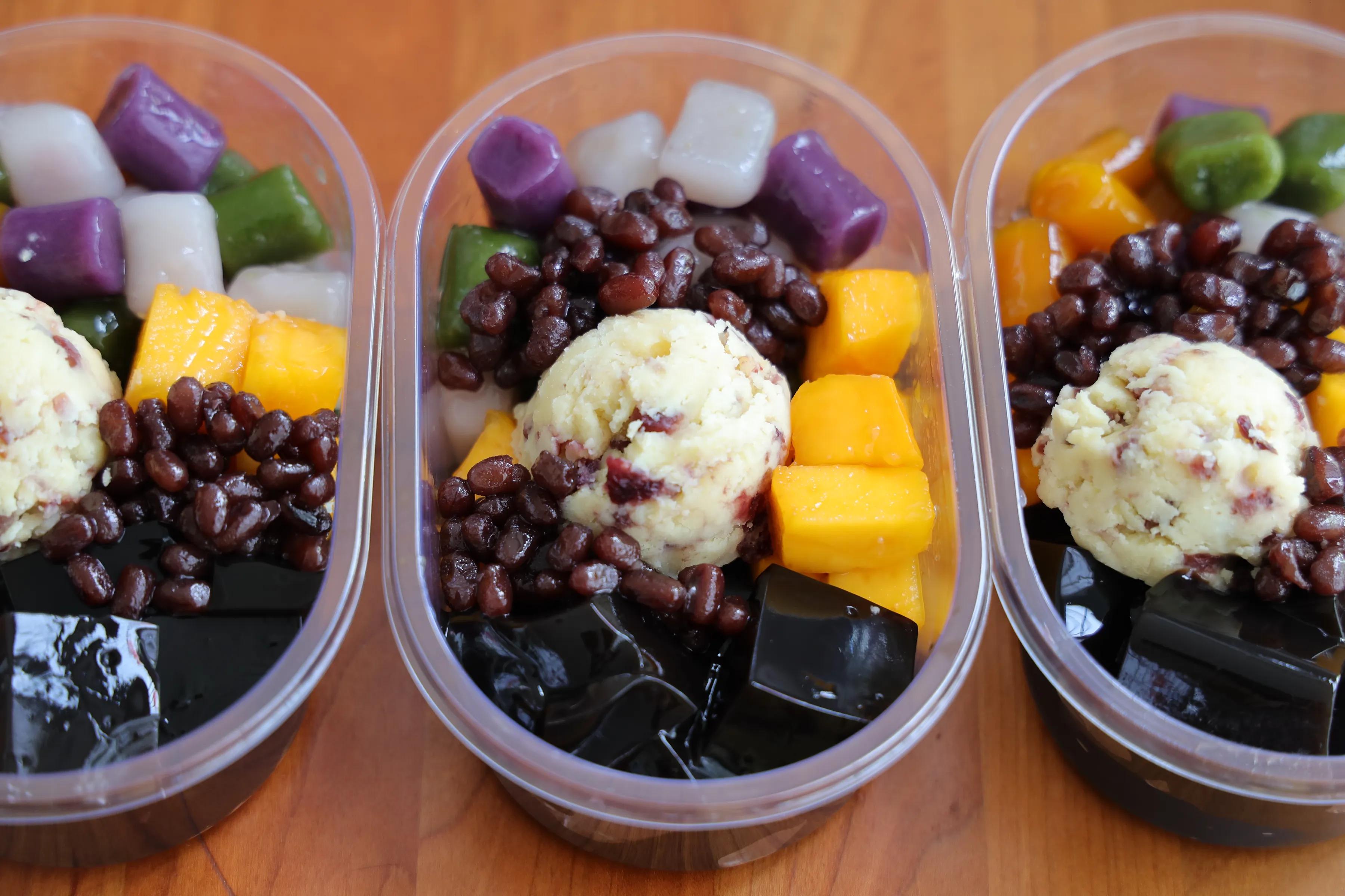 在家做的芋圆小甜品,甜品店里面的甜品怎么做