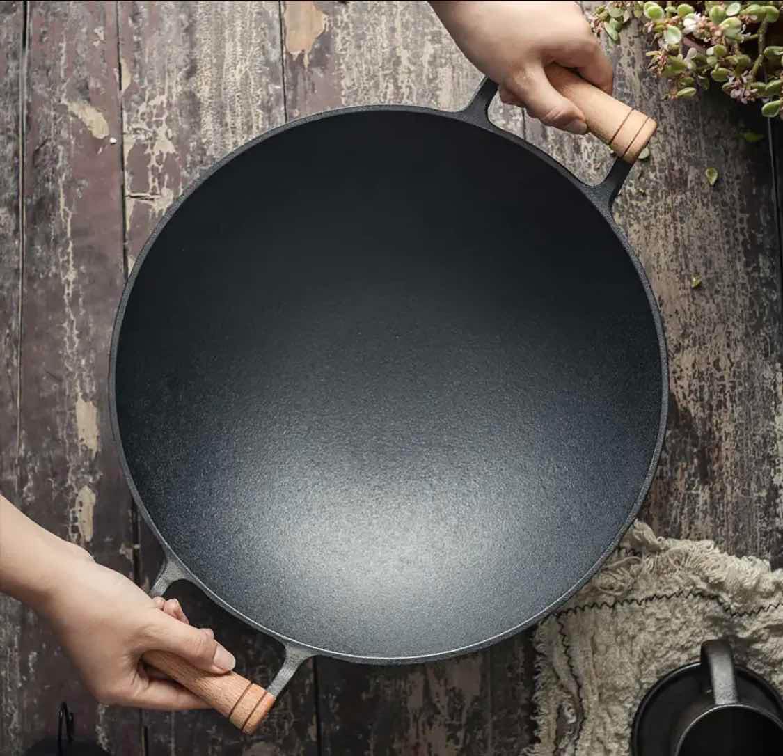 不粘锅铸铁锅,铸铁锅无涂层不粘锅炒锅
