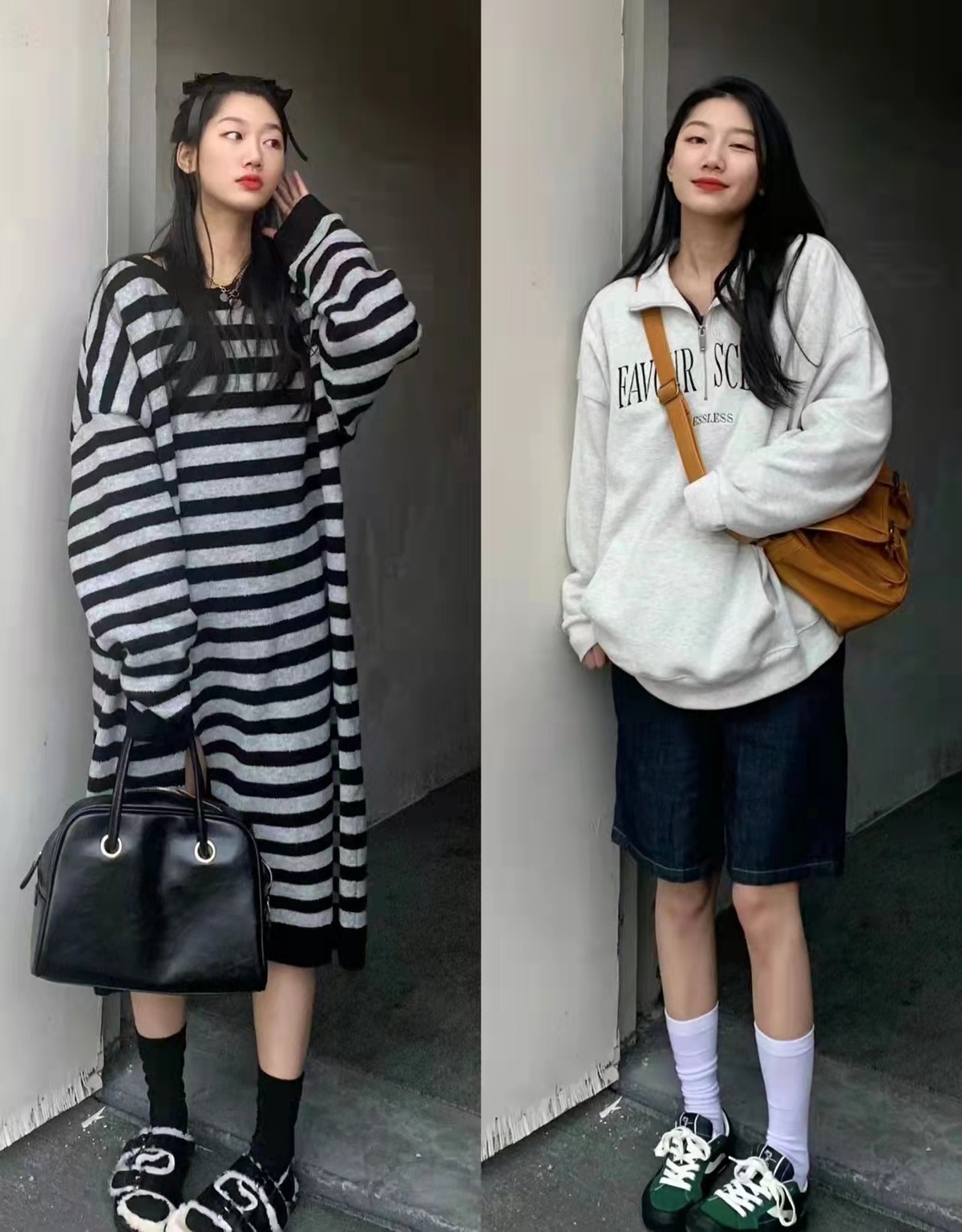 早春韩系休闲穿搭女,衣品韩系女装