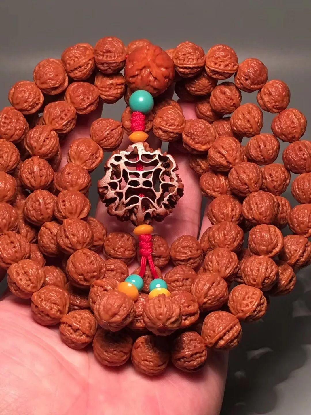 圆形小核桃手串怎么加配饰,小核桃手串珠子搭配大全