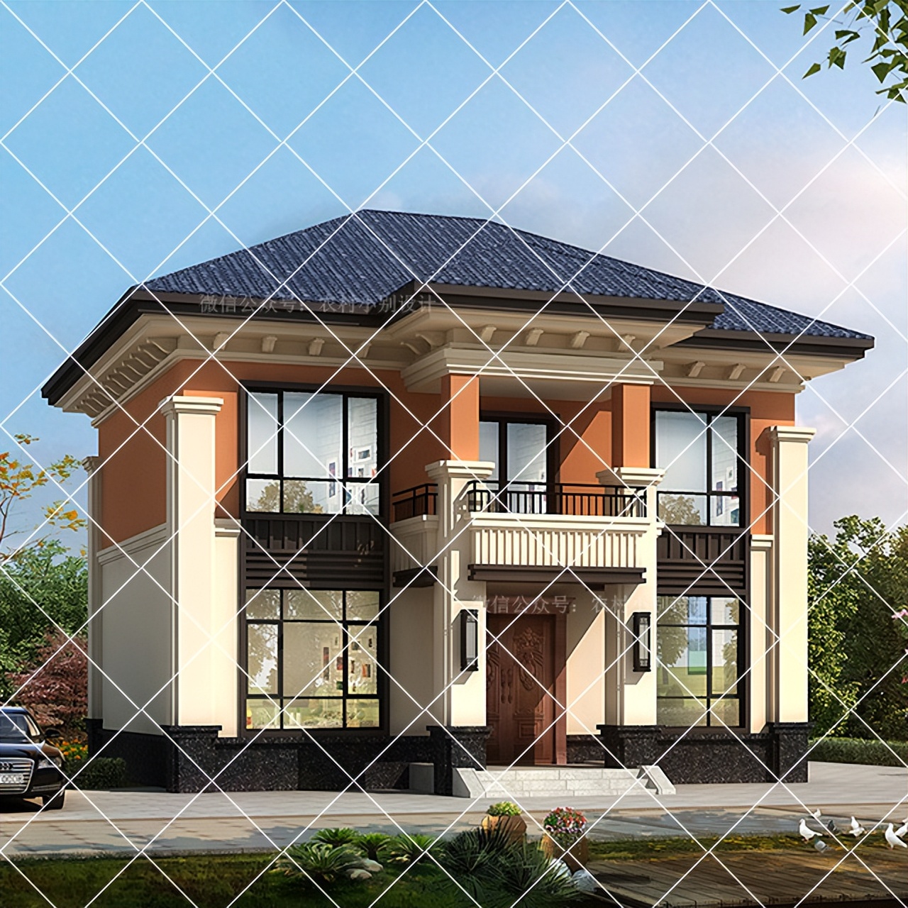 15套占地不足80平方二层农村自建房别墅设计；小宅基地玩出大花样