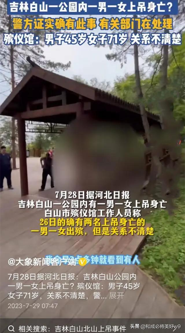 吉林白山一公园母子身亡,白山一对母子上吊事件