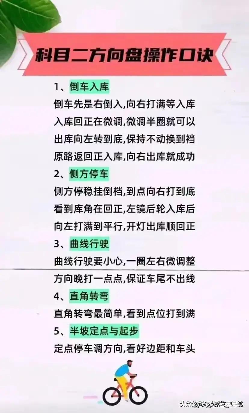 科目一驾考口诀，一次性整理清楚，涨知识了，收藏起来看看
