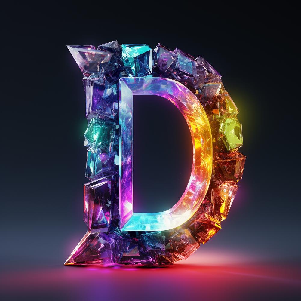d字母设计,水晶字母设计