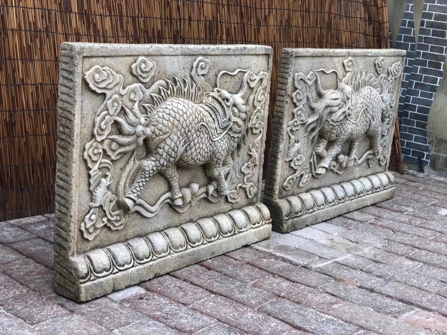 汉白玉瑞兽麒麟,汉白玉麒麟祥云