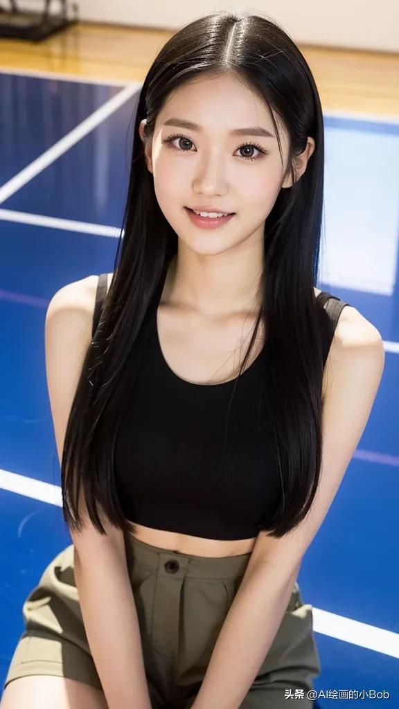 手中拿着篮球ai绘画,打篮球的男生和女生绘画教程