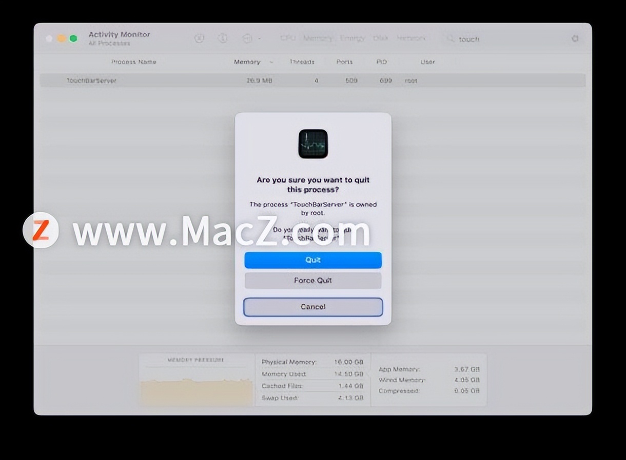“TouchID登录”卡在Mac触控栏上怎么办？