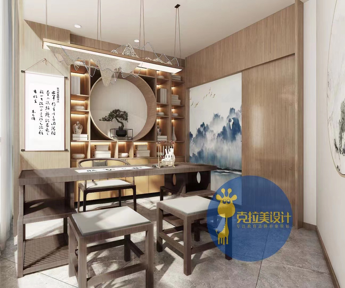 中式书法设计案例,中式书法室设计