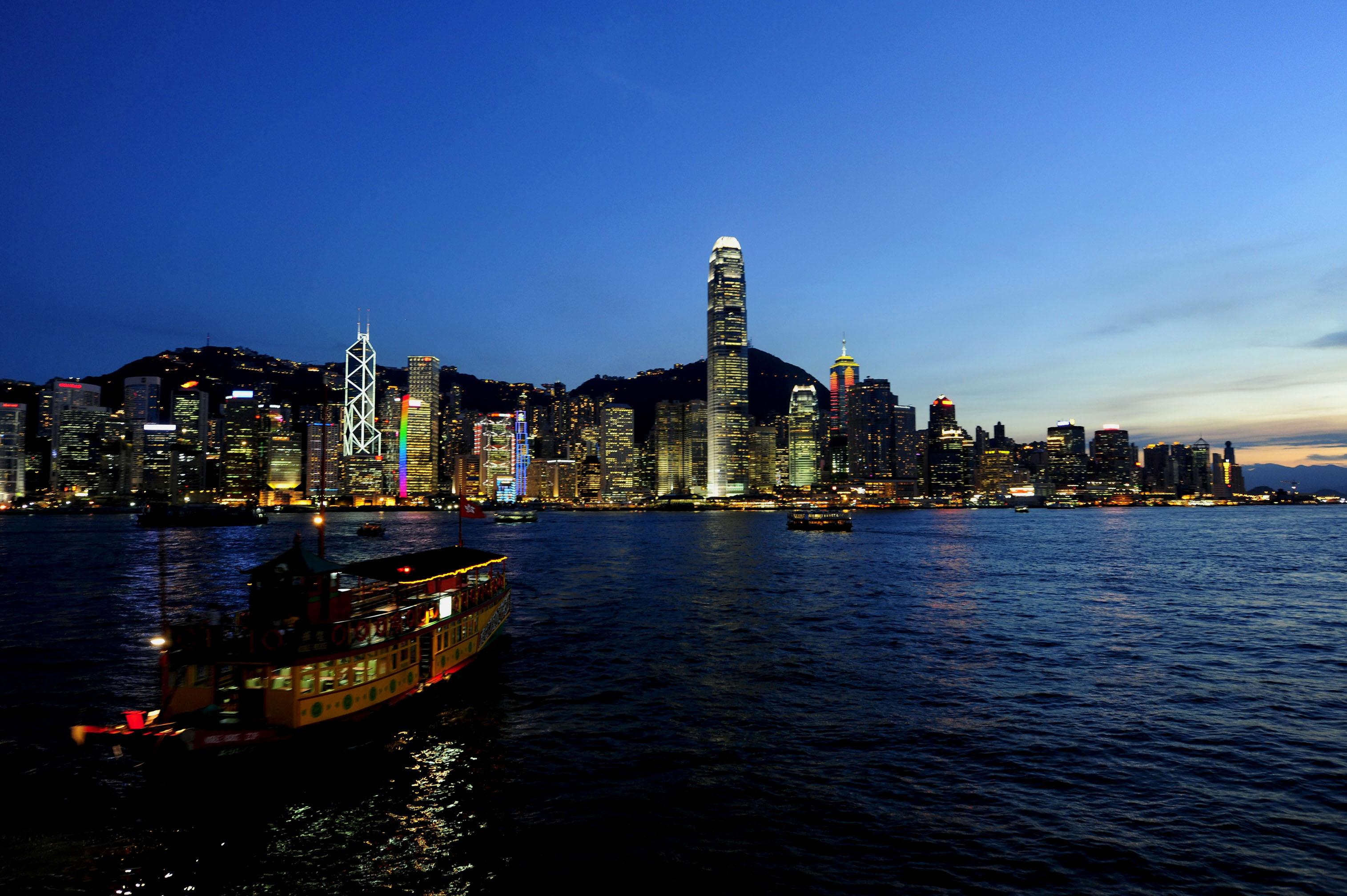 香港维多利亚港和紫荆花广场,香港大都市维多利亚港