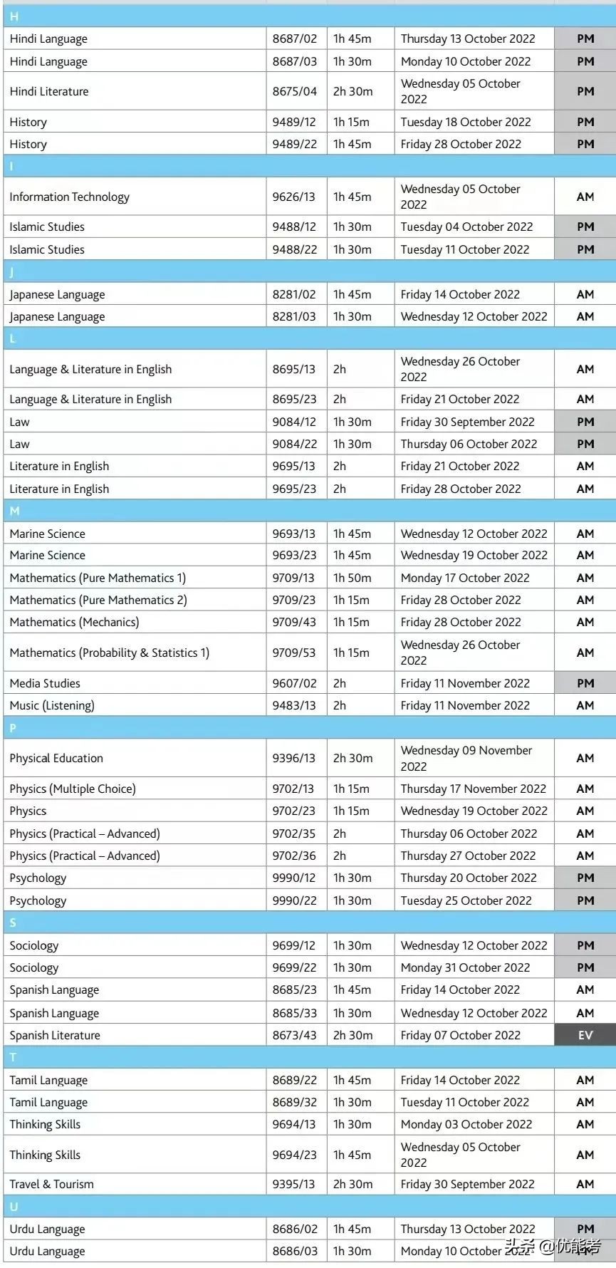CAIE爱德思公布2022-2023秋季考试安排，收藏再看