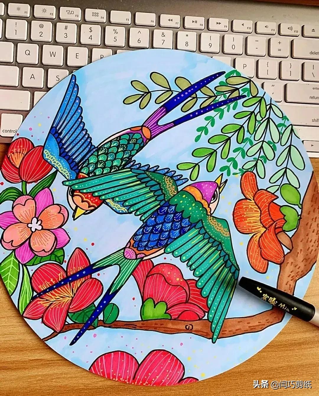 简单又好看的儿童创意画,儿童绘画创意4-6岁水彩笔或蜡笔