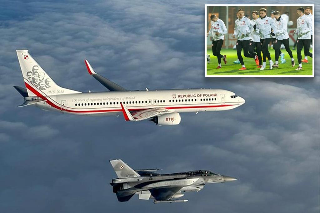f-16护送波兰国家足球队,f16护航波兰足球队