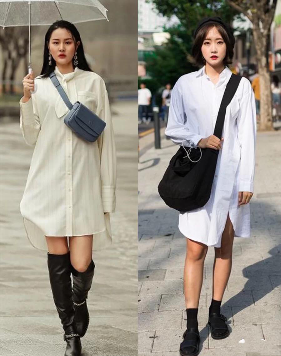 长衬衫怎么穿显瘦,长衬衫里面怎样搭好看