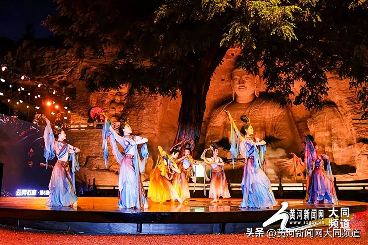 参观云冈石窟景区,云冈石窟景区视频