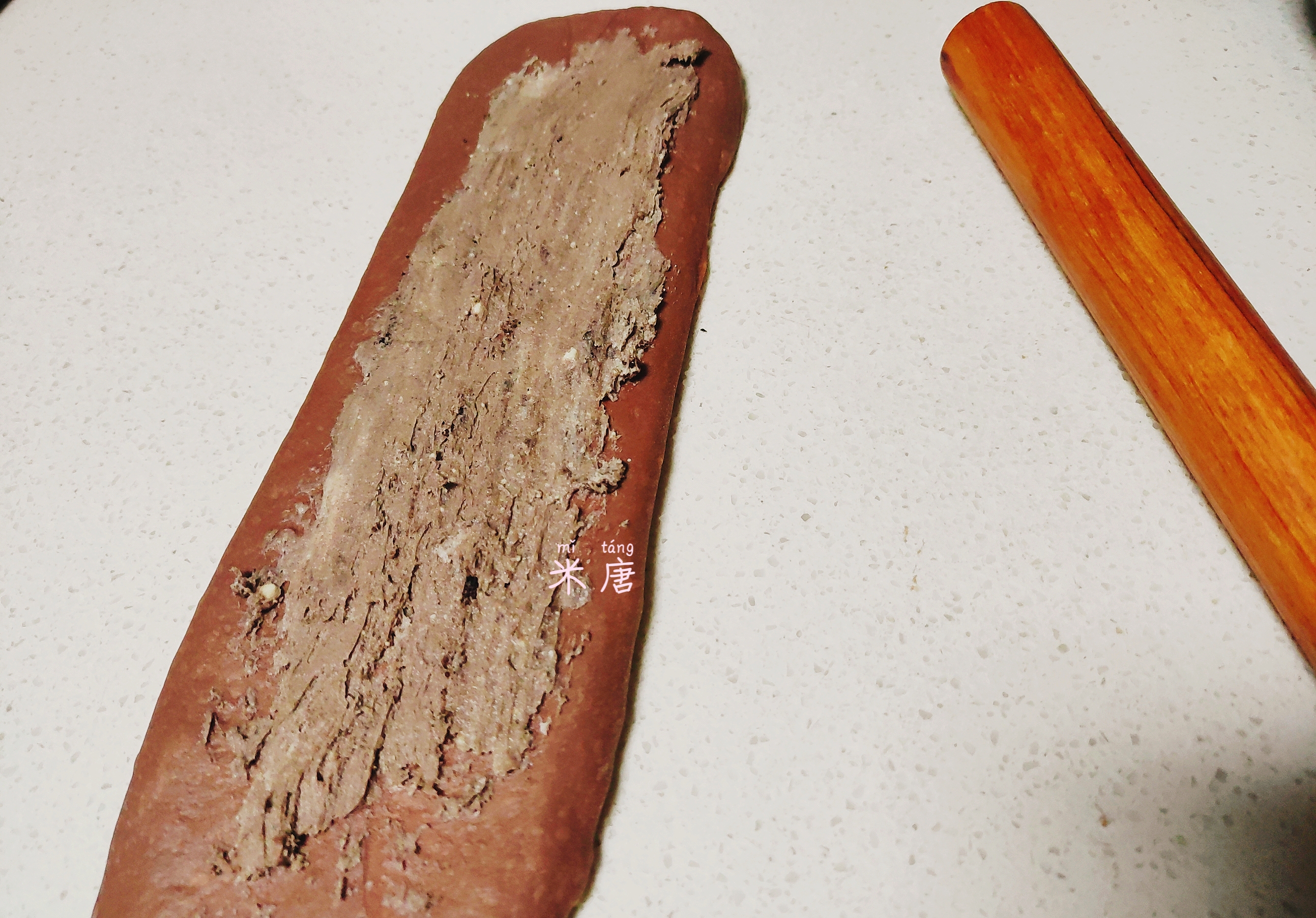 米唐麻麻玩转面团：#吐司日记#奥利奥乳酪吐司