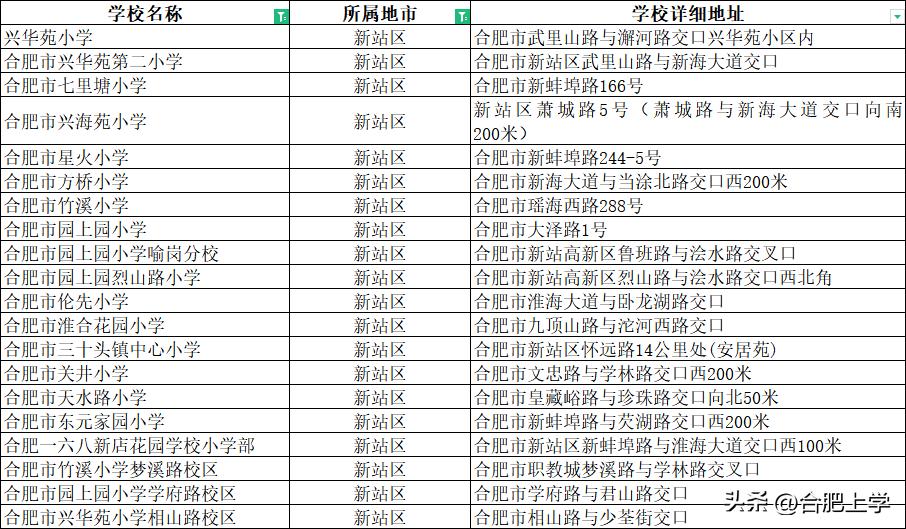 合肥各区优质小学,2020年合肥市重点小学排名
