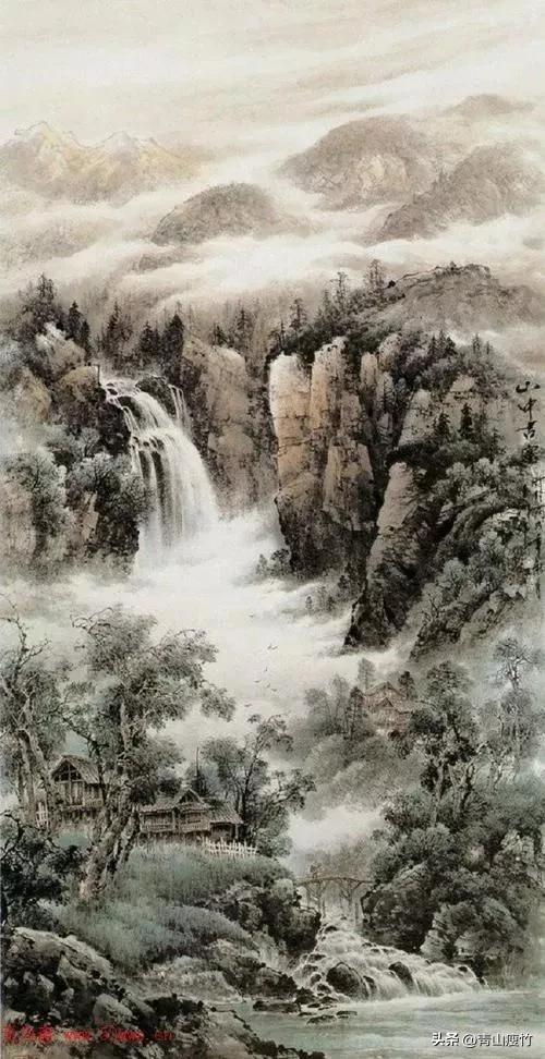 集名家精品山水画70幅欣赏,陈学良山水画精品欣赏40幅