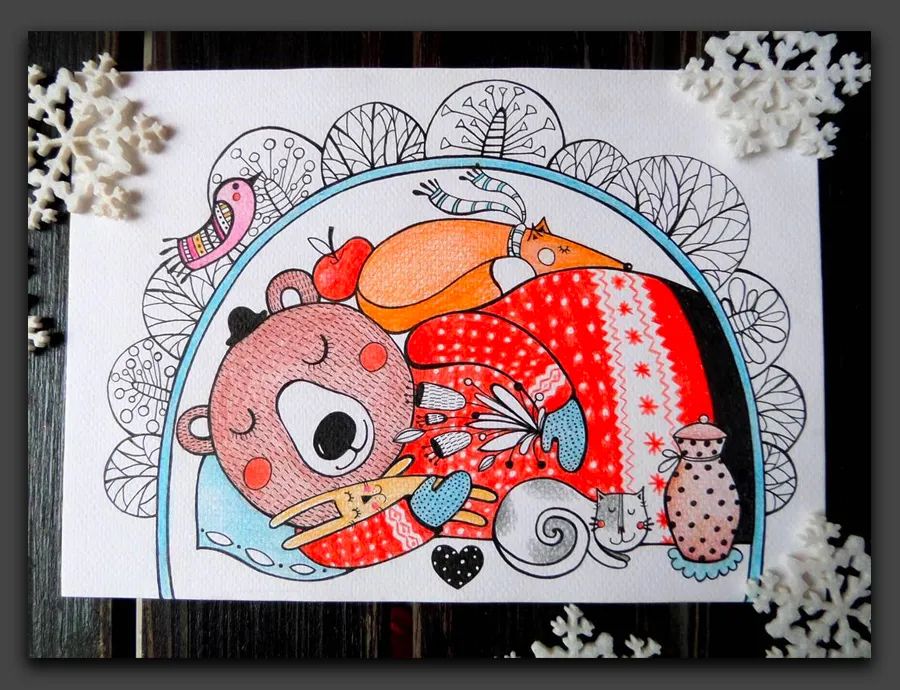 一眼让人惊艳的彩铅画,100幅适合零基础的彩铅画