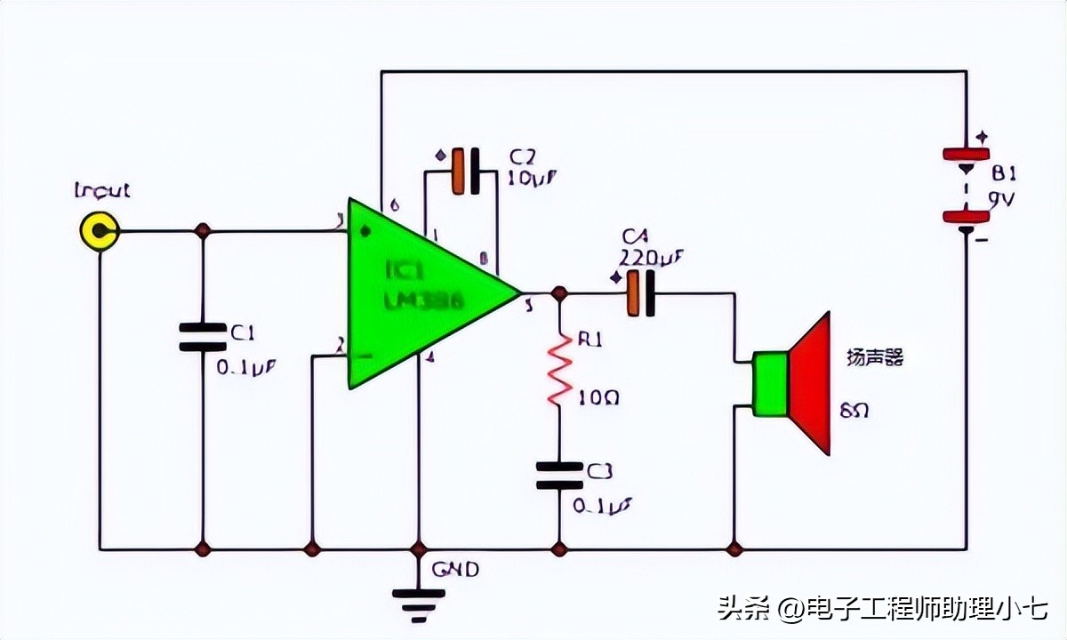 lm386音频放大电路图讲解,lm386音频功放电路工作原理
