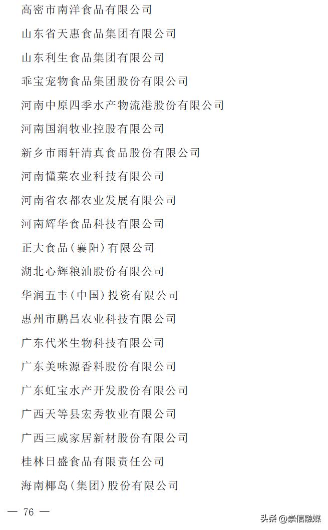 2023年农业产业化龙头企业名单,农业产业化国家重点龙头企业